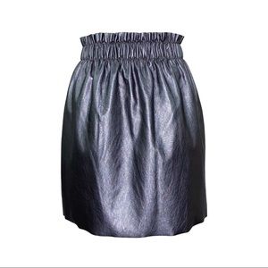 Faux leather metallic skirt